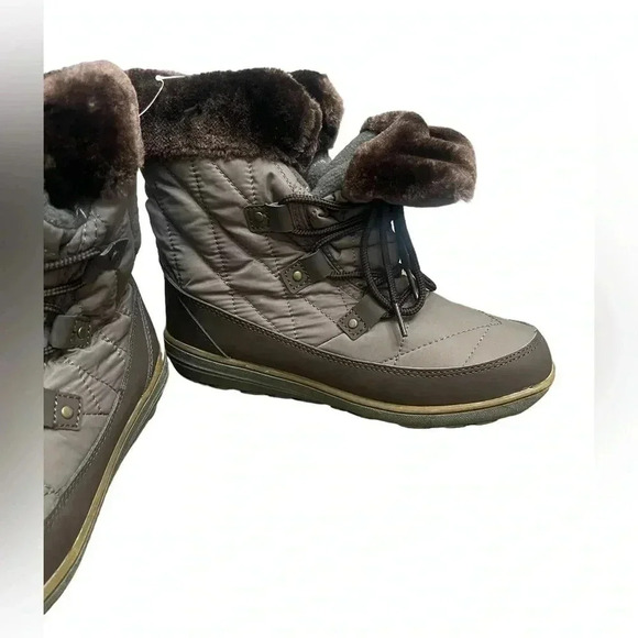 Refresh Hike 02 Faux Fur Trim Lace Up Boots in Olive and Brown Women’s size 8 - Picture 5 of 9